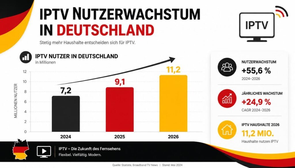 Wachsende Beliebtheit von IPTV in Deutschland 2026, Nutzerstatistik