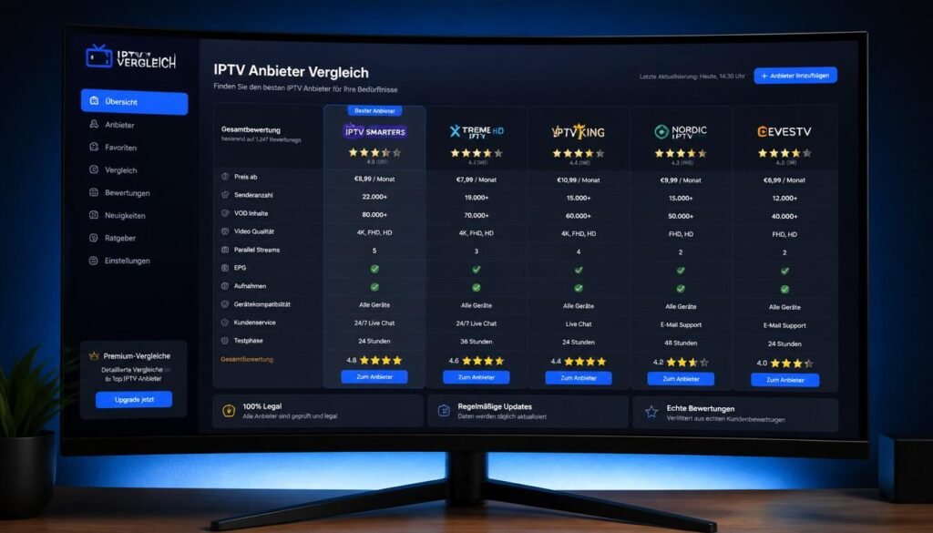 Vergleich der besten IPTV Anbieter